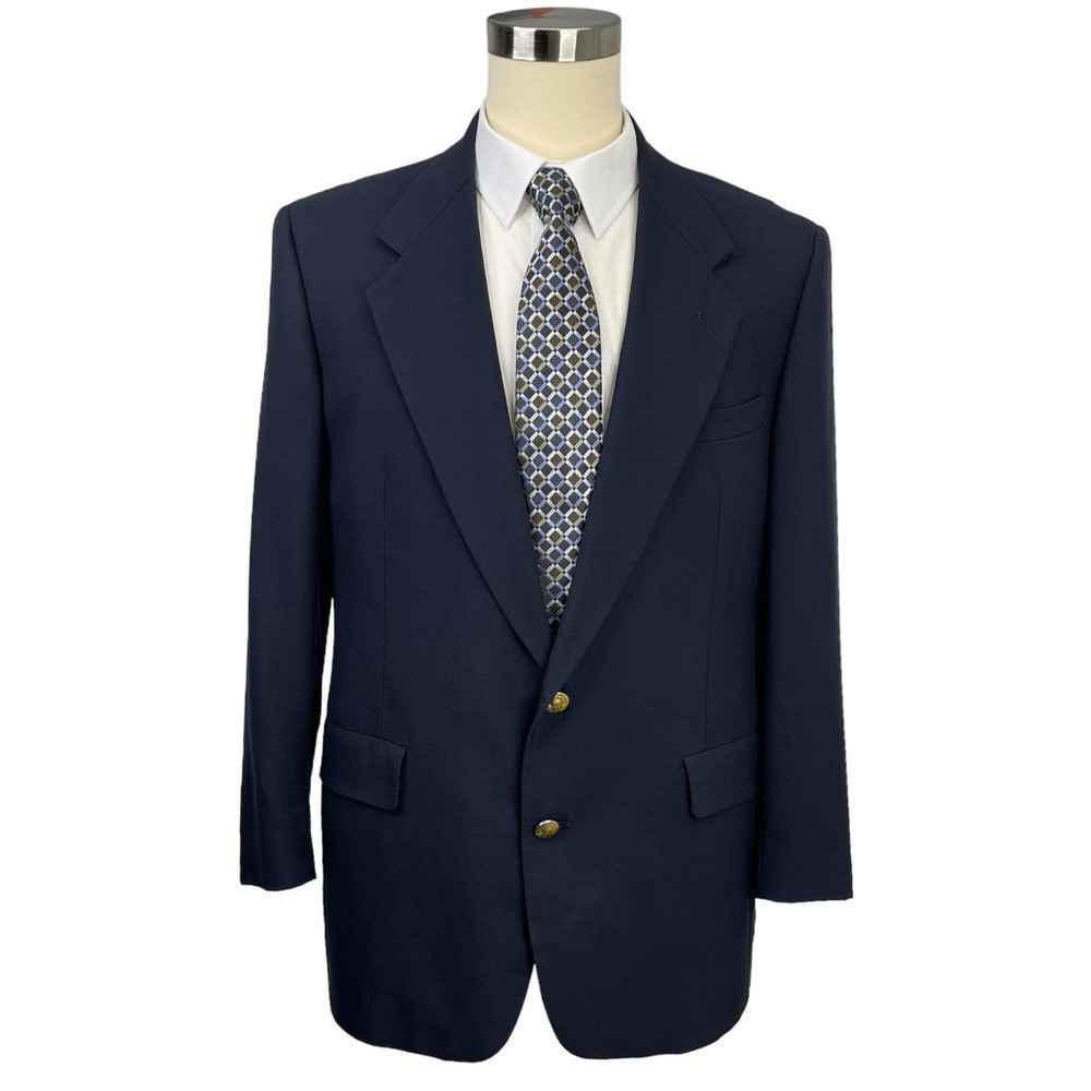 Hart Schaffner & Marx Navy Blue Fine Australian Wool Blazer Size 42R